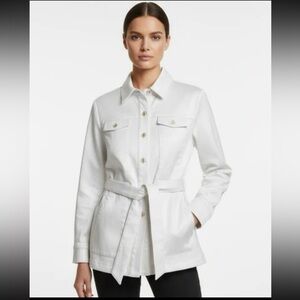 St. John white belted jacket size S